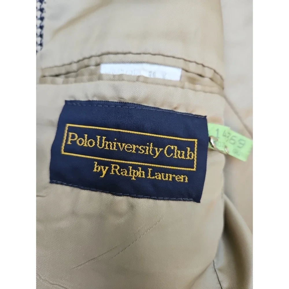 Ralph Lauren Polo University Club Tweed Blazer Jacket Vintage USA Houndstooth 44